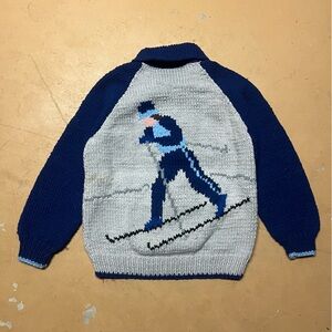 Vintage 1980’s Cowichan Hand Knit Ski Pattern Sweater Sized 22x27